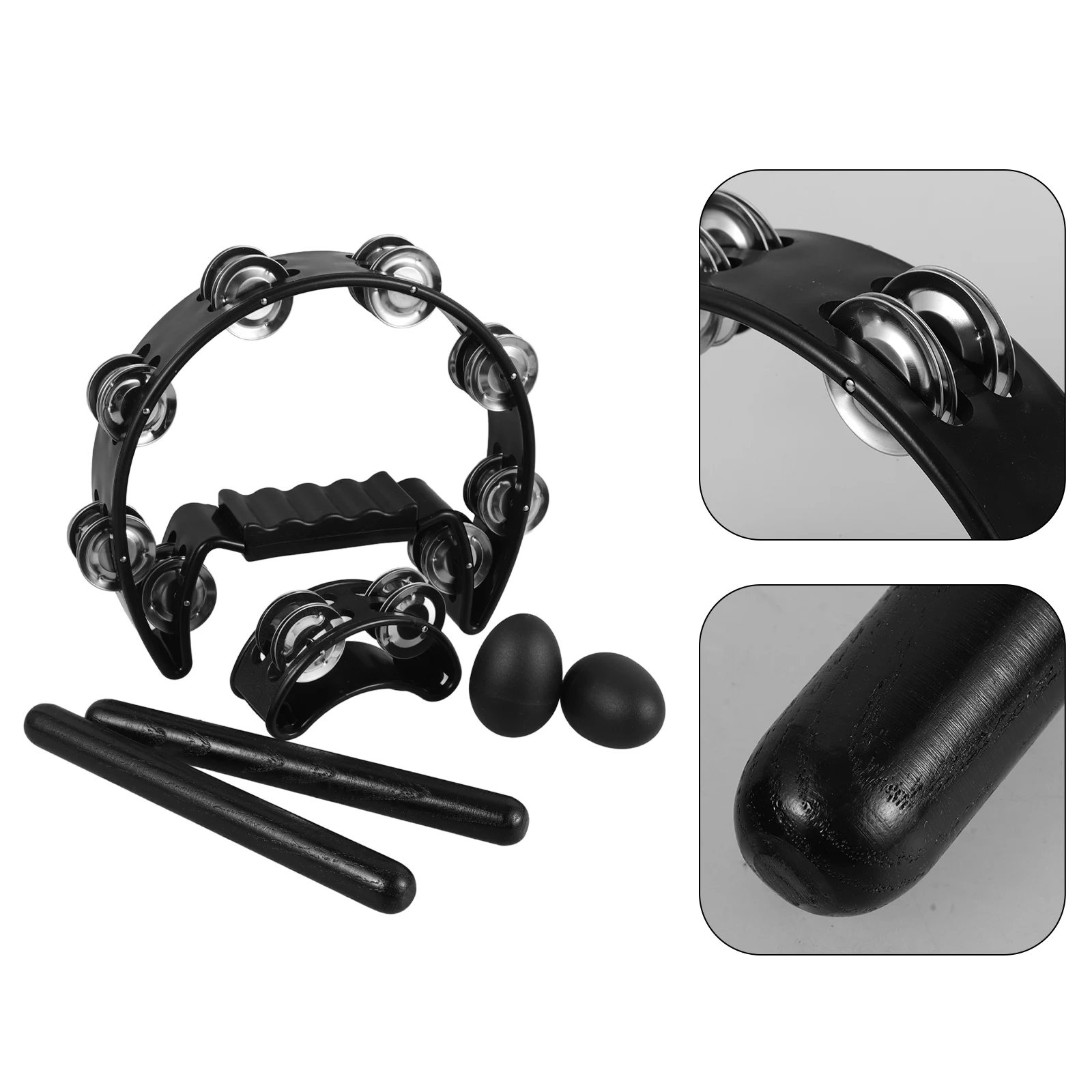 Ensemble d'instruments de Percussion portables, cloche à main, accessoires de tambourin pour spectacle musical, pratique du rythme, fête de danse, 1 ensemble