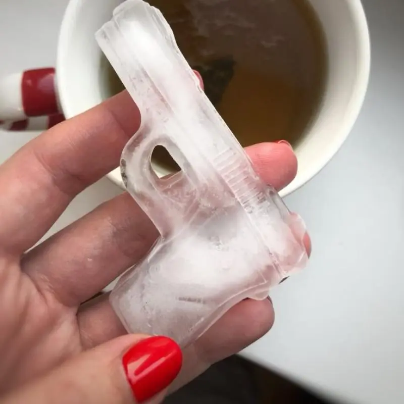 Casa arma bala crânio ice cube maker diy bala cubo de gelo bandeja chocolate molde barra acessórios uísque vinho sorvete ferramenta nova