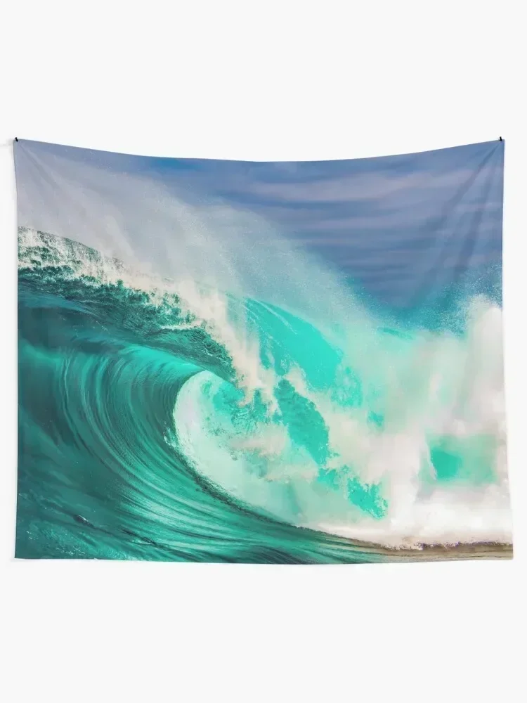 

Turquoise Ocean Wave Tapestry Wall Deco Aesthetic Room Decorations Tapestry