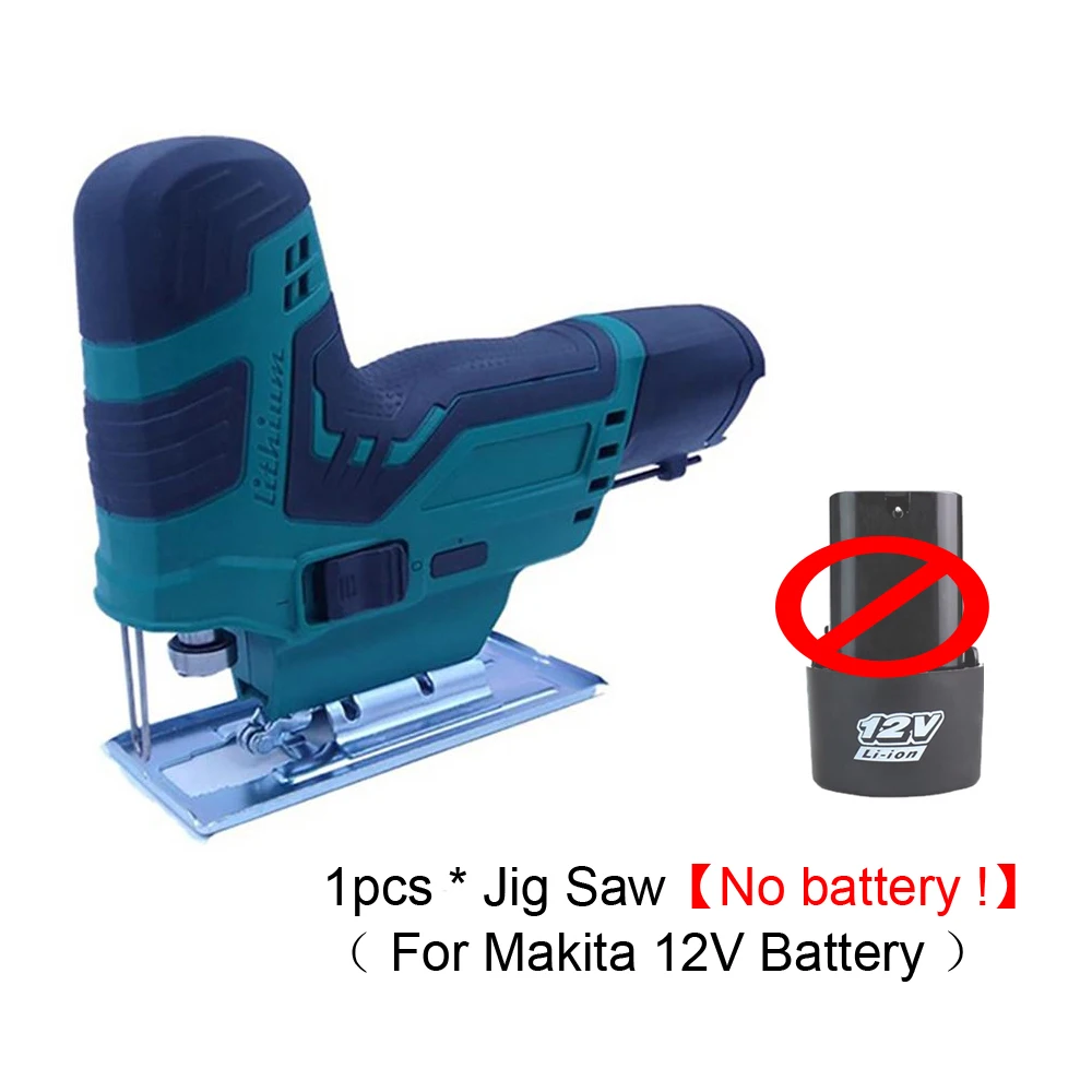 Portable Electric Jigsaw Cordless Electric Saw Woodworking Table Saw Without Battery Compatible With Makita 12V Battery