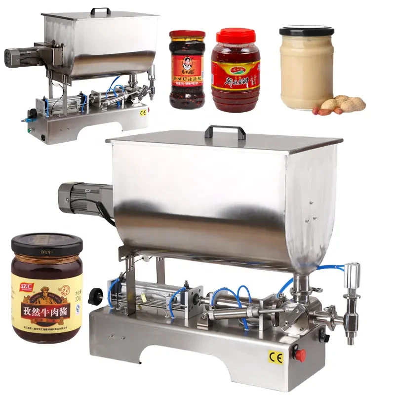 PBOBP Chili Sauce Filling Machine Paste Peanut Butter Quantitative Filler Machine Pneumatic Slurry Mixing Filling Machine