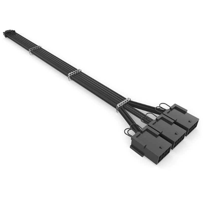 12vhpwr PCI-E 5,0 Удлинительный кабель с 16 контактами на 3X8Pin(6 + 2) удлинительный кабель с рукавом 16AWG, совместимый с 3090Ti & RTX 4080(A)