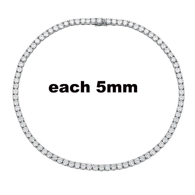 Smyoue 2,5-6,5mm Volle Moissanite Tennis Halskette für Frauen Funkelnden Diamant Anhänger 925 Sterling Silber Edlen Schmuck Geschenk GRA