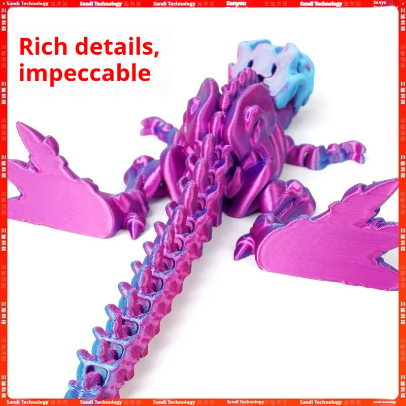 ثلاثية الأبعاد مطبوعة التنين مجموعة الحرف نموذج الديكور تململ لعبة تدوير الديناصور ريكس الهيكل العظمي ديناصور هدية للأطفال أعياد ميلاد