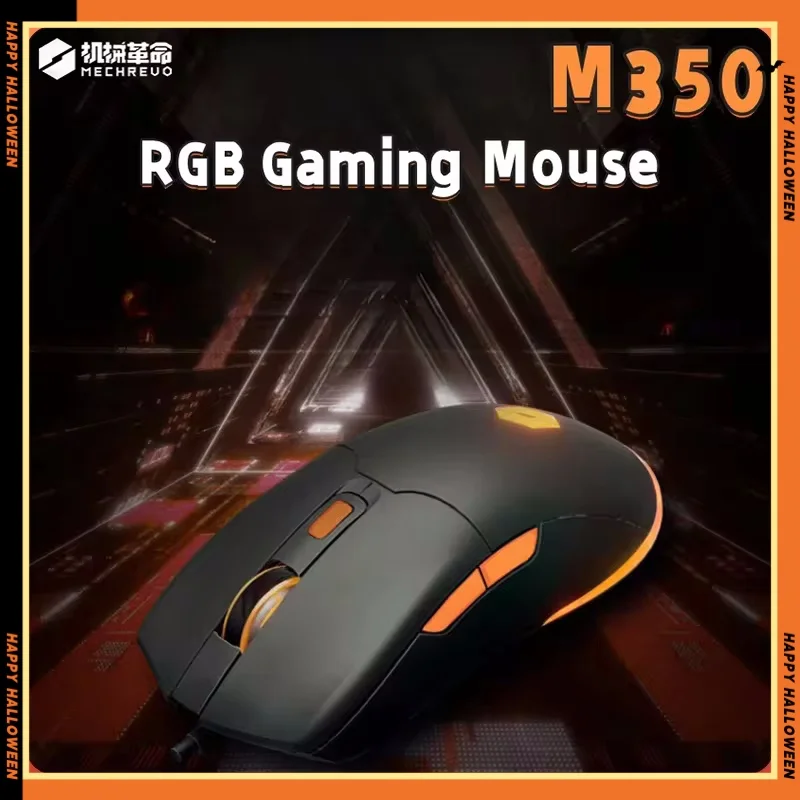 Mechrevo M350 Bedrade Gaming Muis 12000Dpi Rgb Esports Muis Draagbare Lichtgewicht Kantoor Muis Aangepaste Macro