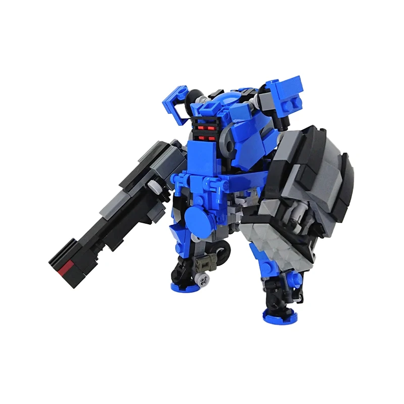 Moc Mecha Serie dunkelblau Baustein Roboter DIY Modell Puzzle Sammlung Experten Ziegel Spielzeug Bildung für Kinder Weihnachten Geschenke