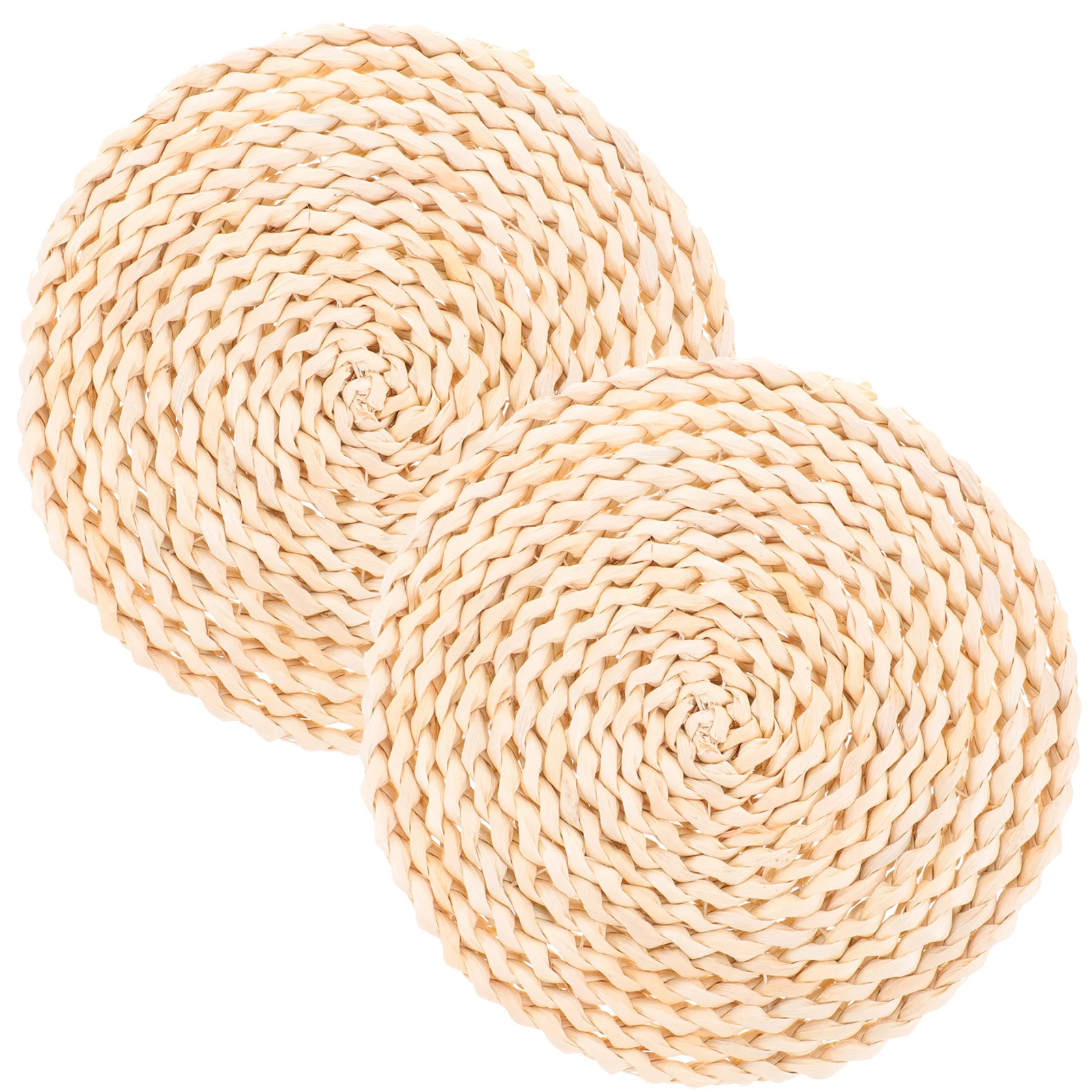 

2pcs Corn Skin Placemat Natural Woven Heat Resistant Dried Husks Insulation Pad for Dining Table Decor Kitchen Use