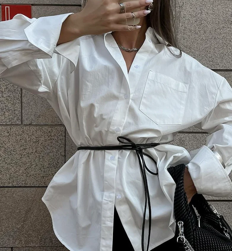 Solid color cardigan, white shirt top, women's fashion, casual commuting, spring/summer 2025 new women's clothing