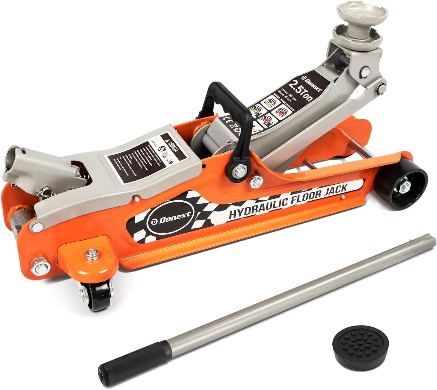 

2.5 Ton Low Profile Racing Floor Jack, Heavy Duty Steel Construction, Lifting Range 3.35"-14.17"