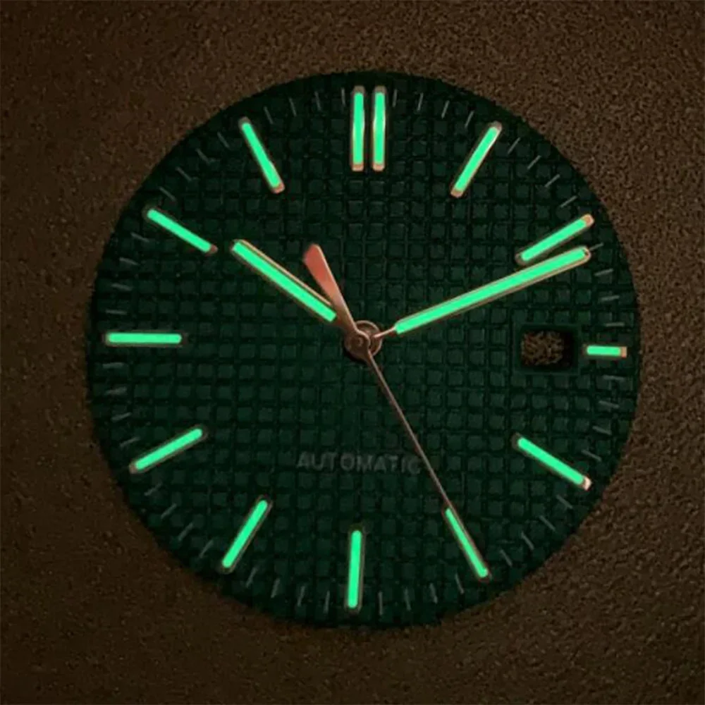 31.8mm NH35 Dial Green Luminous Watch Face Hands MOD Parts for Royal Oak NH35 NH36 Automatic Movement Accessories Replacements