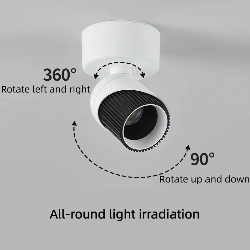 Foco LED antideslumbrante abierto para sala de estar, comedor, fondo de pared, lámpara de techo de tres cabezas de doble cabeza