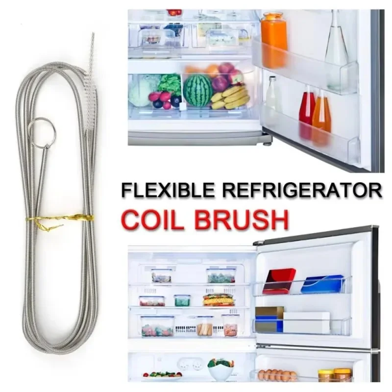 Extra Long Pipe Tube Cleaner,Fridge Drain Pipe Dredging Tool,Flexible Drain Brush,Skinny Tube Spiral Cleaning Brush