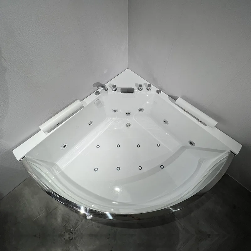 Surfing massage vortex bathtub acrylic material, fan-shaped corner thermostatic bathtub