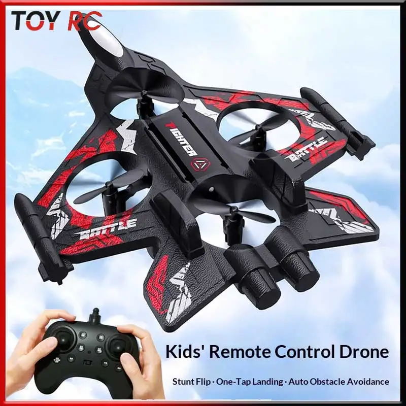 

2025 New Remote Control Fighter Drone Foam Crash Resistant Rc Aircraft One Key Lift Landing Toy For Boys Kids Birthday Gift