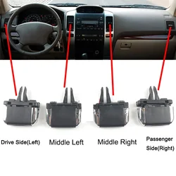 Car Air Conditioner Vent Outlet Tab Clip Chrome Trim Repair Kit Accessories For Toyota Prado Land Cruiser LC120 FJ120 2003-2009