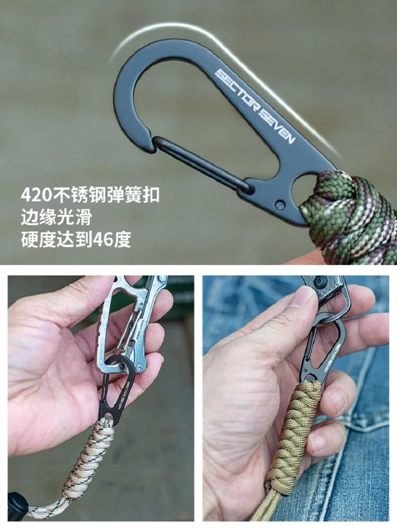 EDC Anti Loss Umbrella Rope Buckle Tactical Multifunctional Outdoor Camping Emergency Survival Key Tool Personalized Waist Strap