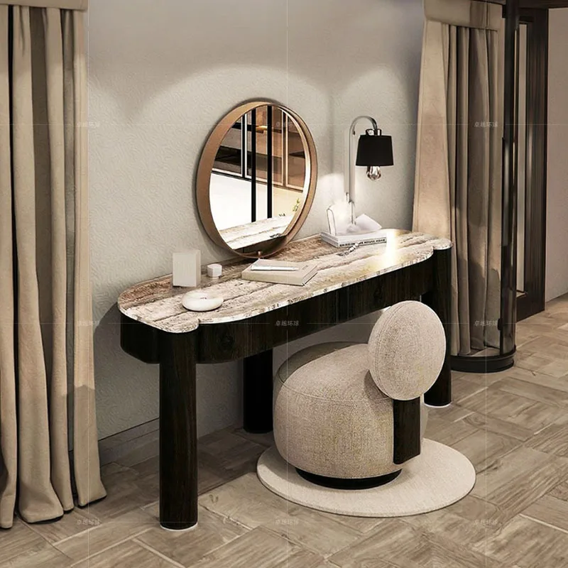 

Marble dresser light luxury master bedroom Italian designer makeup table modern villa