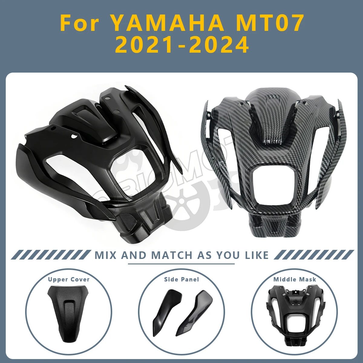 

MT07 2024 Motorcycle Front Headlight Fairing Upper Nasal Mask For YAMAHA FZ07 MT FZ 07 2023-2021 Bracket Fairing Holder Cover
