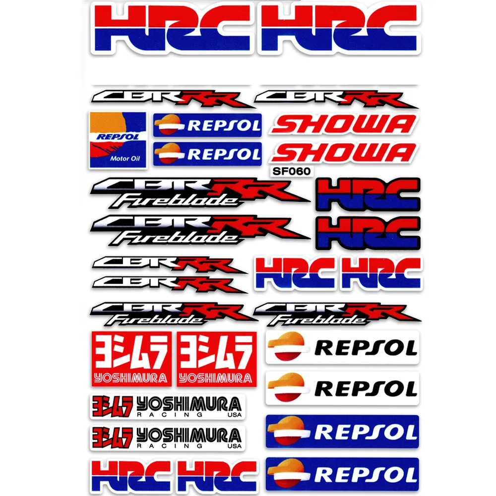 Motorcycle Stickers Wing Logo HRC Tank Helmet Racing Decal Red Kit For Honda Cbr250r Xrv750 Cbr600rr Hrc Forza Monkey 125