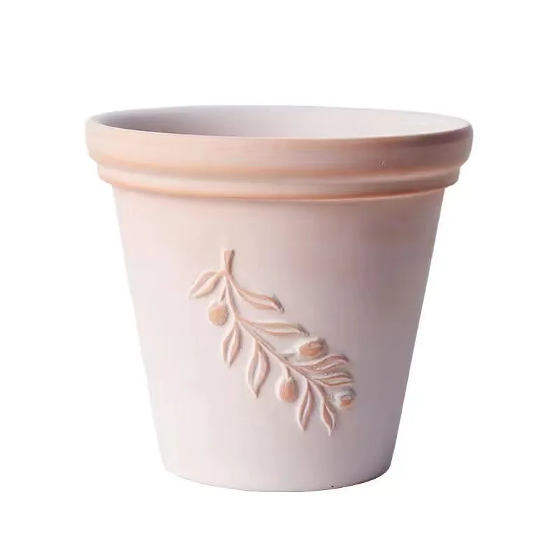 Imagem -06 - Vasos de Flores em Relevo Romano Branco de Nevoeiro Retro Nórdico Respirável Absorvente Respirável Jardim Varanda