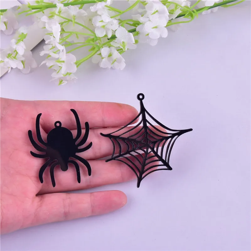 10 pz/pacco Halloween Spider Ghost House zucca acrilico Charms ciondolo gioielli che fanno artigianato fai da te