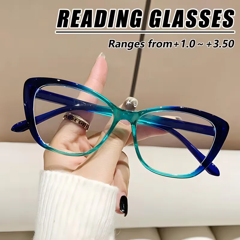 Lunettes de presbytie œil de chat pour femmes et hommes, ultra-légères, pour la vue de loin, lunettes de lecture à la mode, dioptrie 1.0 à +3