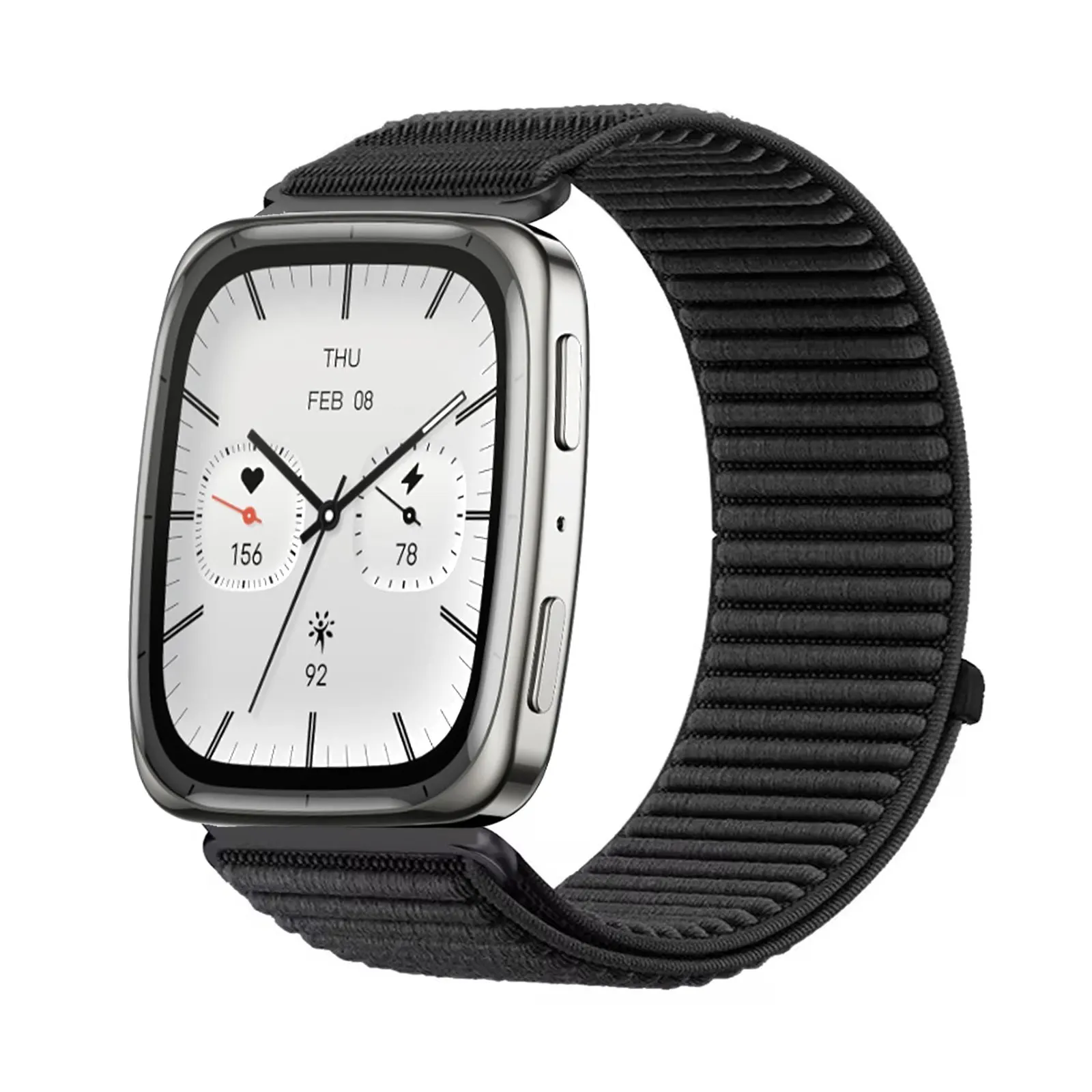 

Nylon Bands for Amazfit Active 2 Square/Active 2S Band, Elastic Soft Velcro Nylon Strap