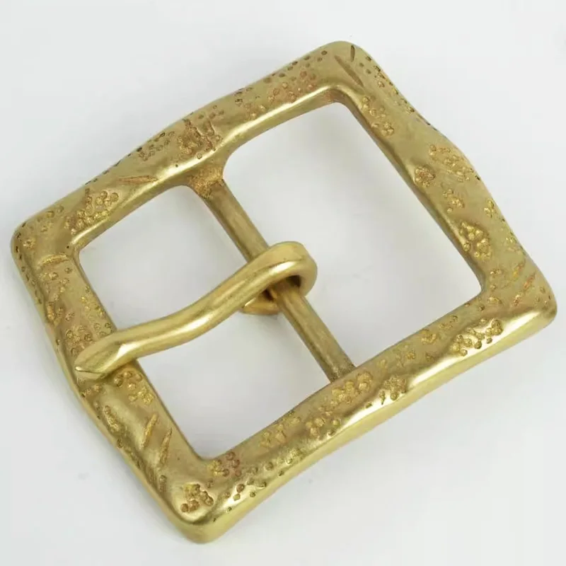 40mm Solid Brass Belt Buckle Single claw Buckle Clasp Rectangular Pin Belt Buckle for Men\'s Belts Leather Accessory