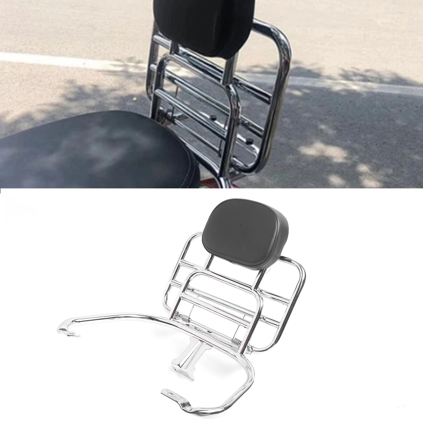 

Держатель для багажа для мотоцикла, серебряный задний багажник с подушкой на спинку, подходит для багажника для мотоцикла Sprint Primavera 150