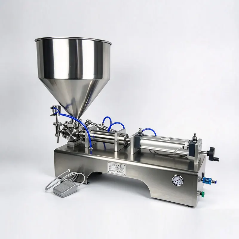 Single-Head Paste Filling Machine Pneumatic Type liquid Beverage Thick Tomato Oil Rotary Valve packing equipment