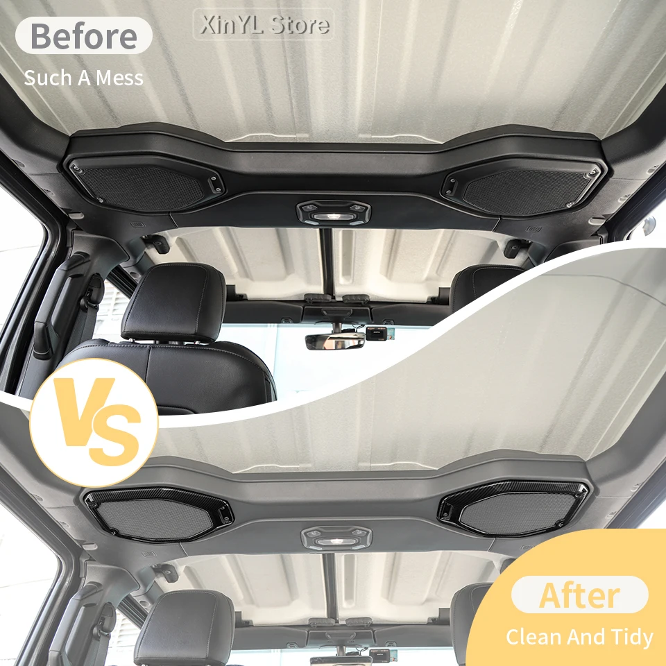 Car Fit for Jeep Wrangler JL Rubicon 2018 2019 2020 2021 2022 2023 Car Interior Speaker Loudspeaker Decoration Cover Stickers