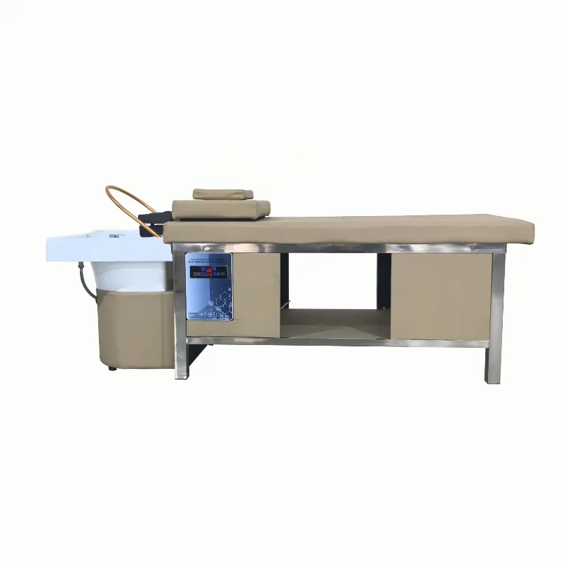 Thai Custom Hair Salon Furniture Head Therapy Bed Shampoo Bed SPA Hair Washing Bed with Bowl