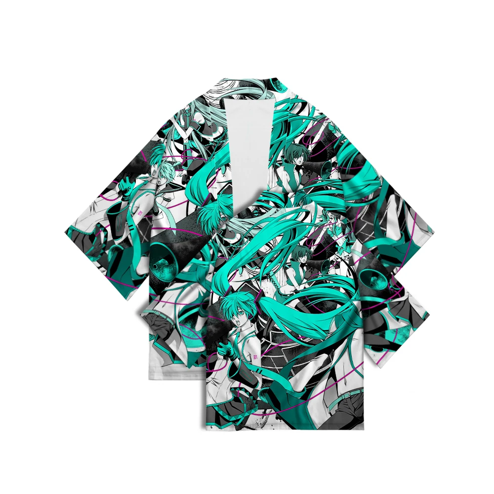 Chuyin series cardigan, kimono, short sleeved top, fitness future clothes, household clothes, printed bathrobe