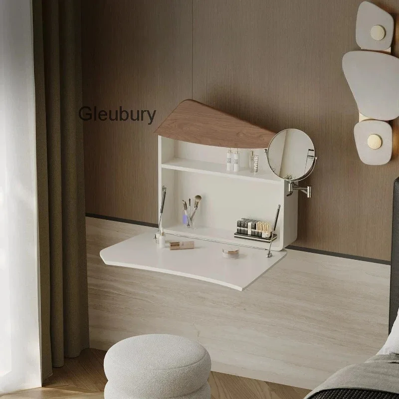 dresser Cream wind suspension wall hanging foldable bedroom minimalist solid wood makeup vanity dressing tables home furniture