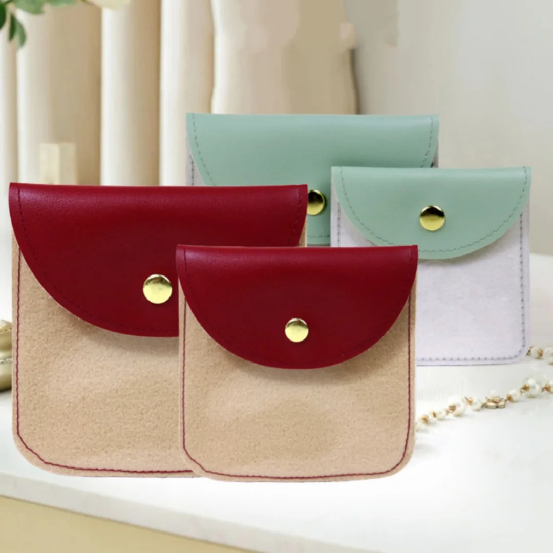 

PU leather single-sided transparent jewelry bag pendant ring necklace earring storage bag jewelry bracelet dust bag