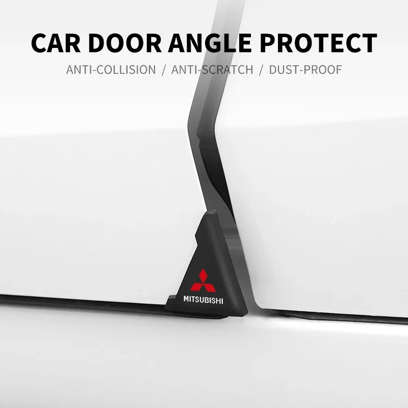 2pc Car Door Corner Protection Decals Stickers For Mitsubishi Logo ASX Outlander Lancer Pajero Eclipse Galant Mirage Accessories