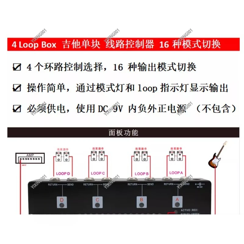 Kompaktes Gitarren-Übungspedal mit Metallgehäuse, anpassbares, verstellbares Pedalbrett-Layout, Musiker-Effektpedal