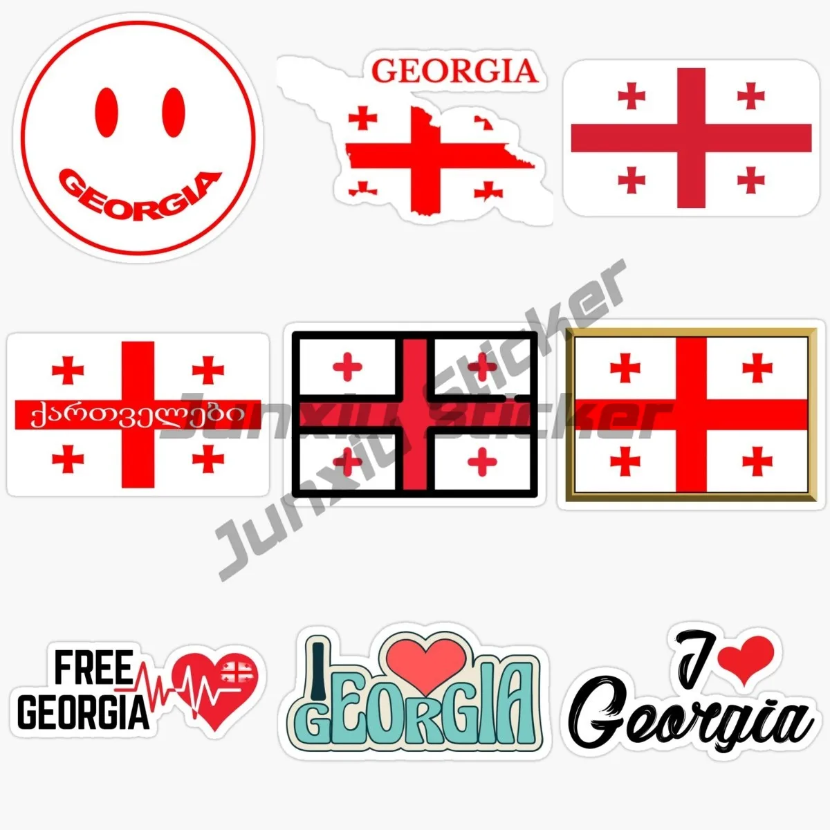 I Love GEORGIA Georgians Waterproof Funny Car Sticker Vinyl Decal for Auto Stickers and Decals Styling Car Accessories