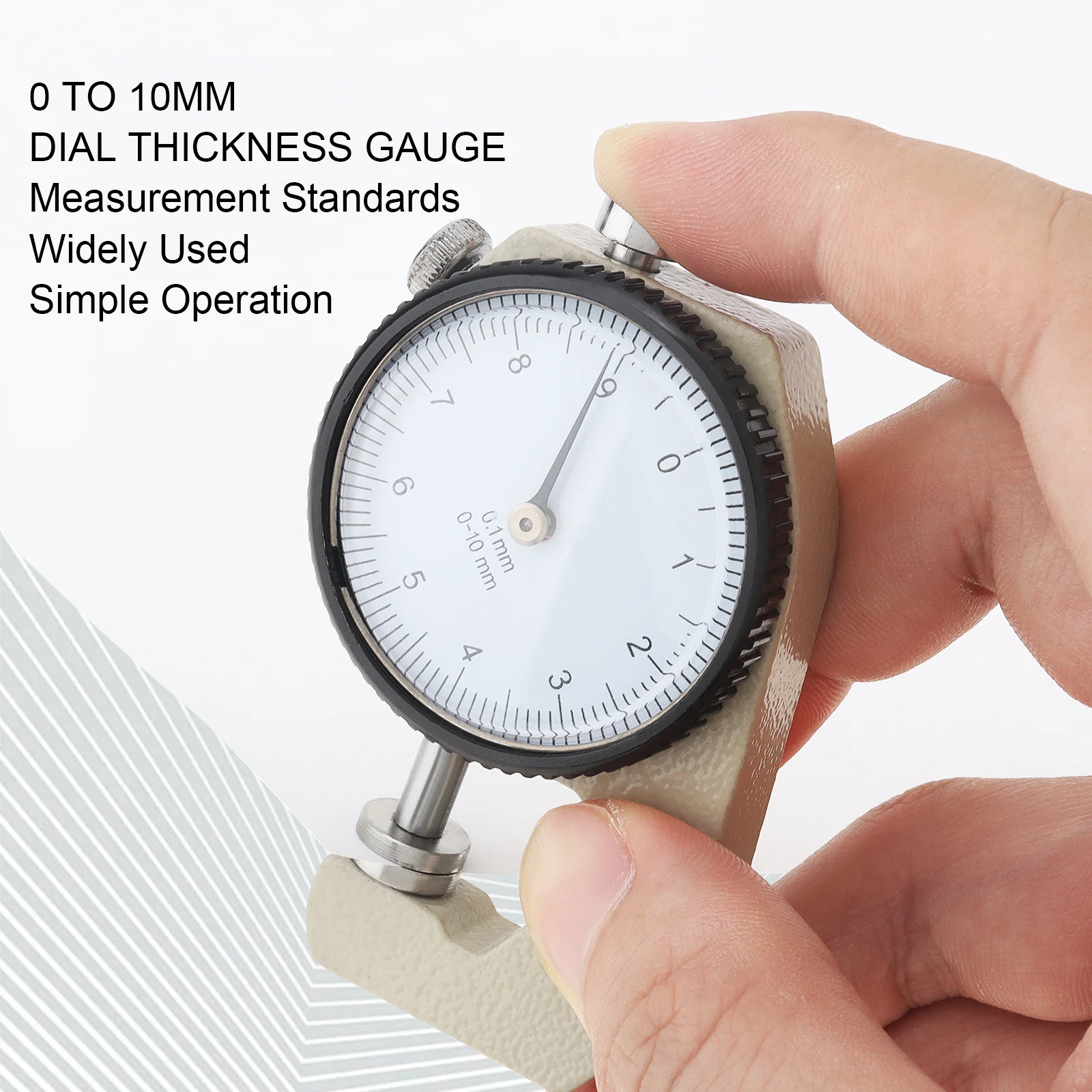 0-10mm 0.1mm Resolution Dial Leather Thickness Gauge Meter for Jewelry Flim Paper Metal Sheets Handheld Thickness Tester