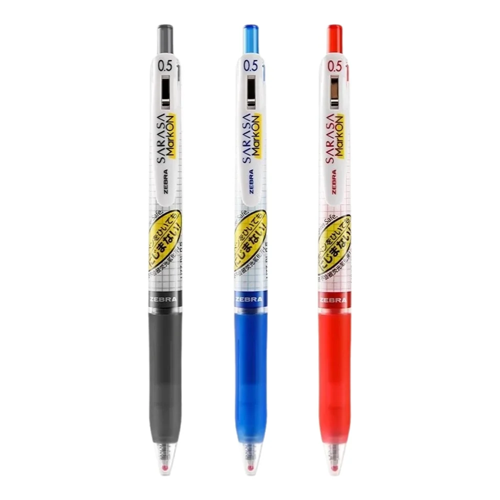 Ograniczona Edycja Japonia ZEBRA JJ77 Długopis Żelowy Szybkoschnący MARK ON Duża Pojemność 0.5mm Czarny/Niebieski/Czerwony Artykuły Papiernicze do Pisania dla Uczniów i Biura — zdjęcie produktu 7