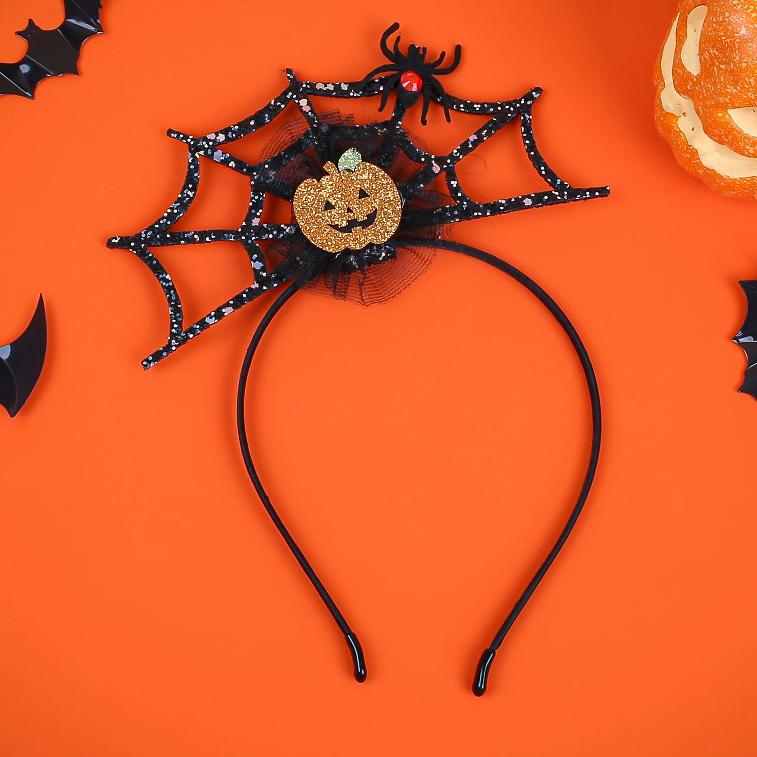 Halloween Headband Decorative Festive Spider Hair Hoop With Choker Necklace Photo Props Fancy Dress Cosplay Accessories