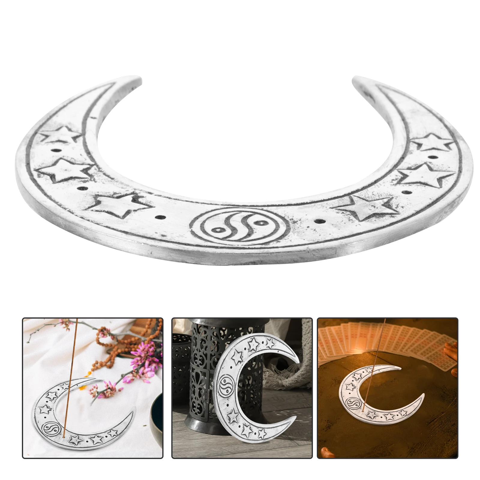 

s Moon Incense Stick Holder Aluminum Alloy Metal Decorative Home nament Artistic Decorative Incense Holder Desk Accessory