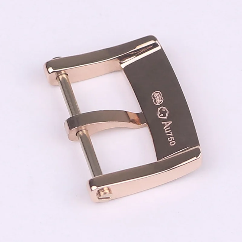 FUYIJIA New V-anC-leefA-rpels Leather Strap Pin Buckle 16mm Rose Gold Full Diamond Pin Buckle 316 Stainless Steel Watch Buckle