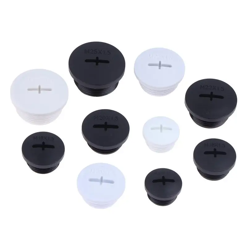 【CCA】10Pcs Cross Shaped Plastic Plugs Nylon Waterproof High Quality Threaded Hole Plugs M16X1.5 M18X1.5 M20X1.5 M22X1.5 M25X1.5