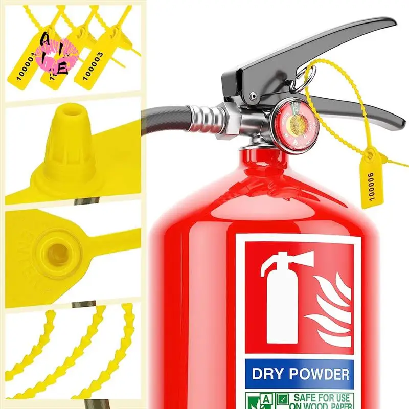 

A11E-1000 Pcs Plastic Tamper Seals Fire Extinguisher Tags Security Tags Seals (Yellow)