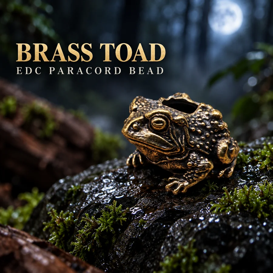 Toad Figurines Brass Knife Beads Lanyard Pendants Paracord Accessories Frog Umbrella Rope Woven Hangings Charms