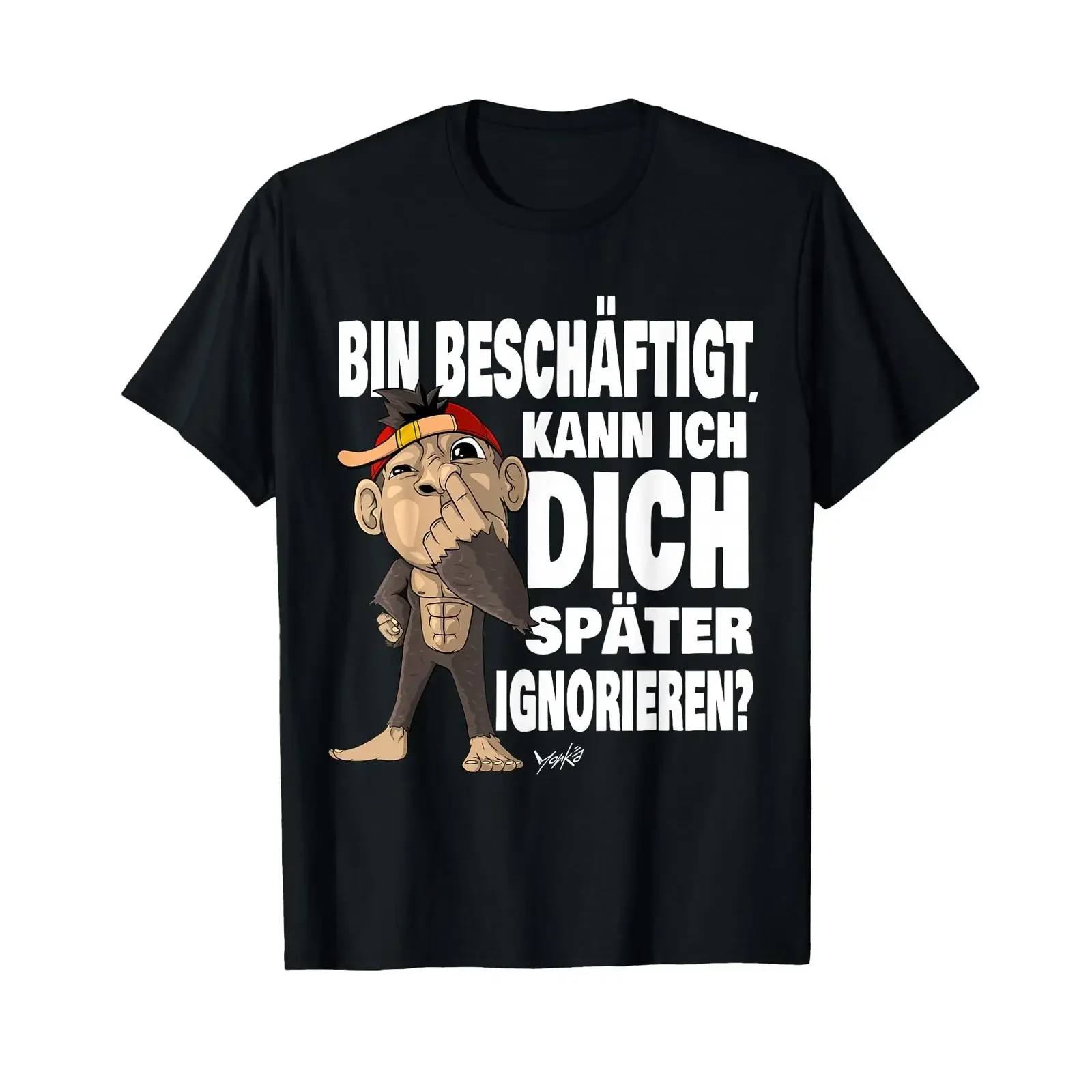 Funny Monkey Later ignore Saying T Shirt vintage Washed homme Top For Everyday Wear Casual Unisex streetwear Comfortable