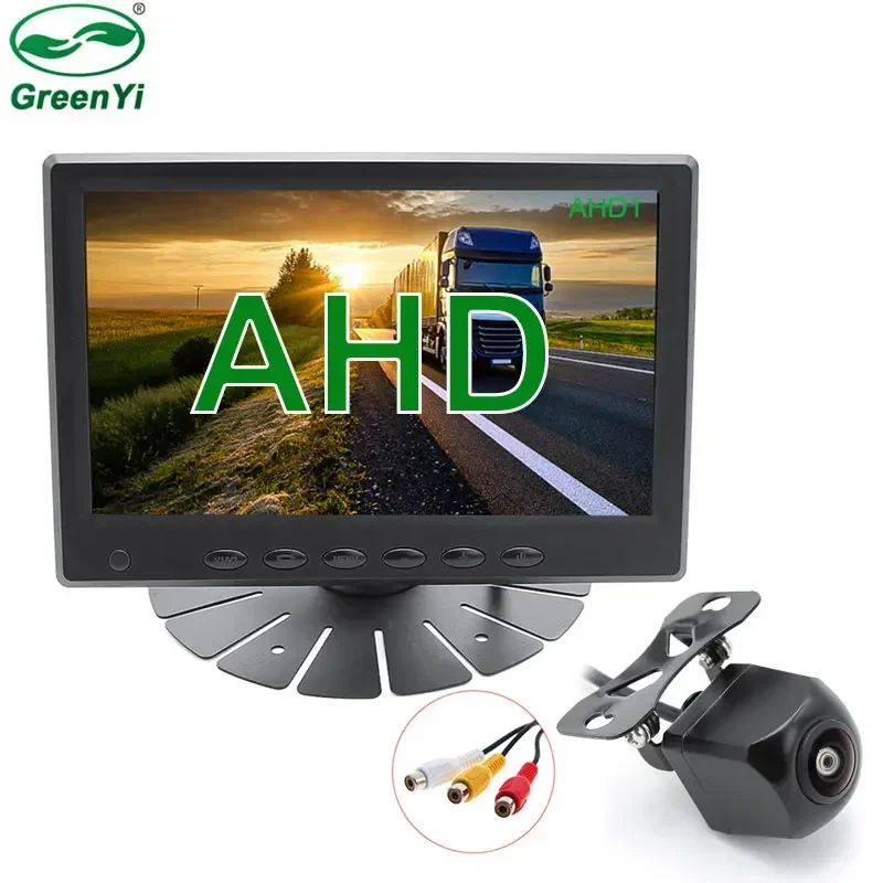 GreenYi Quality HD 7 Inch IPS Screen AHD Car Parking Monitor With AHD 1920*1080P Fisheye Lens Rear View Backup Camera