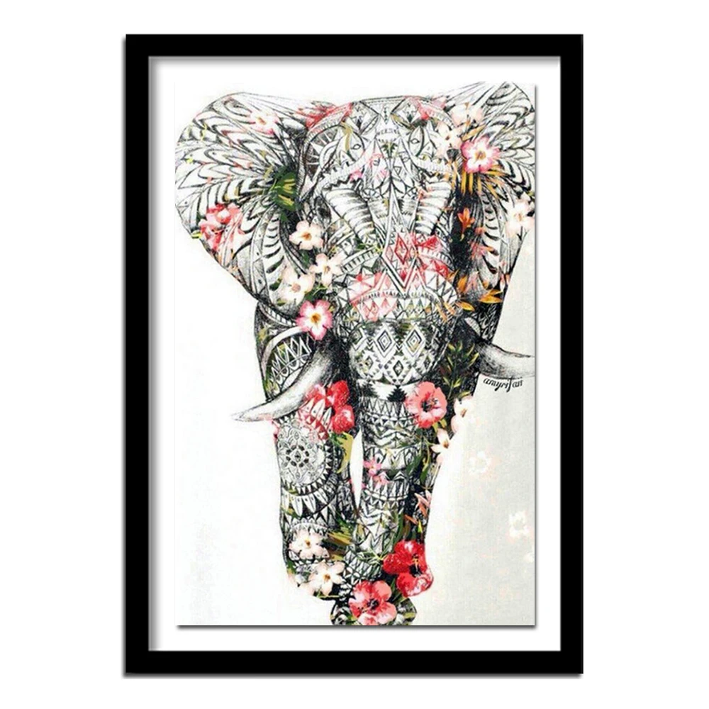 5D DIY Diamond Painting Elephant Diamond  Picture Of Rhinestones Flower Diamond Embroidery Cross Stitch Home Decor