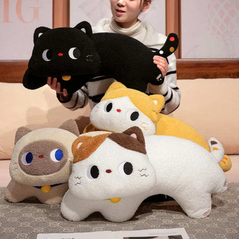 

Bend Cat Plush Pillow Soft Stuffed Lying Black Cat Cushion Cute Sleeping Cat Design Lovely Birthday Gift Idea For Cat Lovers